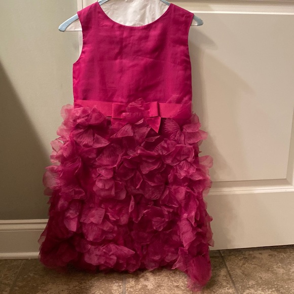 Maroon burgundy neiman Marcus marchesa dress size 8 sleeveless flower petals - Picture 7 of 9